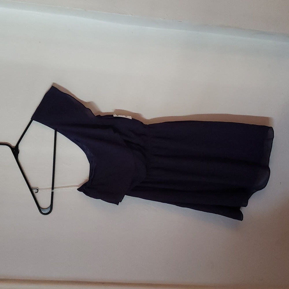 Charlotte Russe | Navy Blue One-Shoulder Ruffled Mini Dress | Juniors S